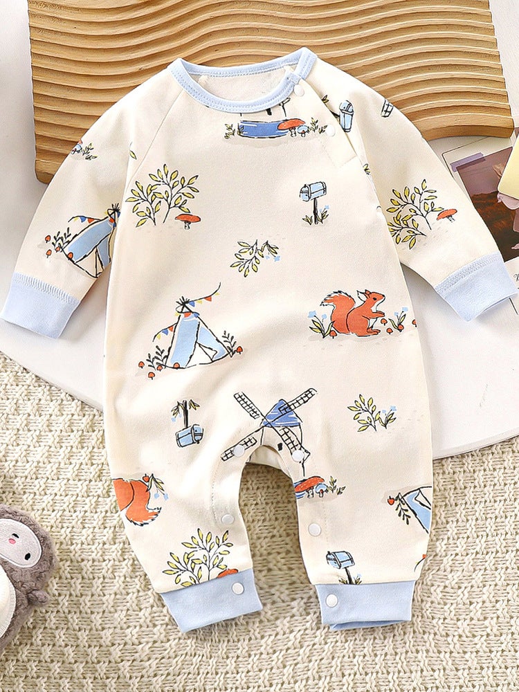 Infant Climbing Clothes All-In-One Cotton Long-Sleeved Boneless Harper Four Seasons Clothes For Boys And Girls Baby Newborn - Image 5